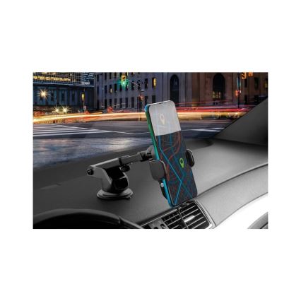 Aligator HAK2 - Automatický držiak telefónu do auta s bezdrôtovým nabíjaním Qi 15W čierny