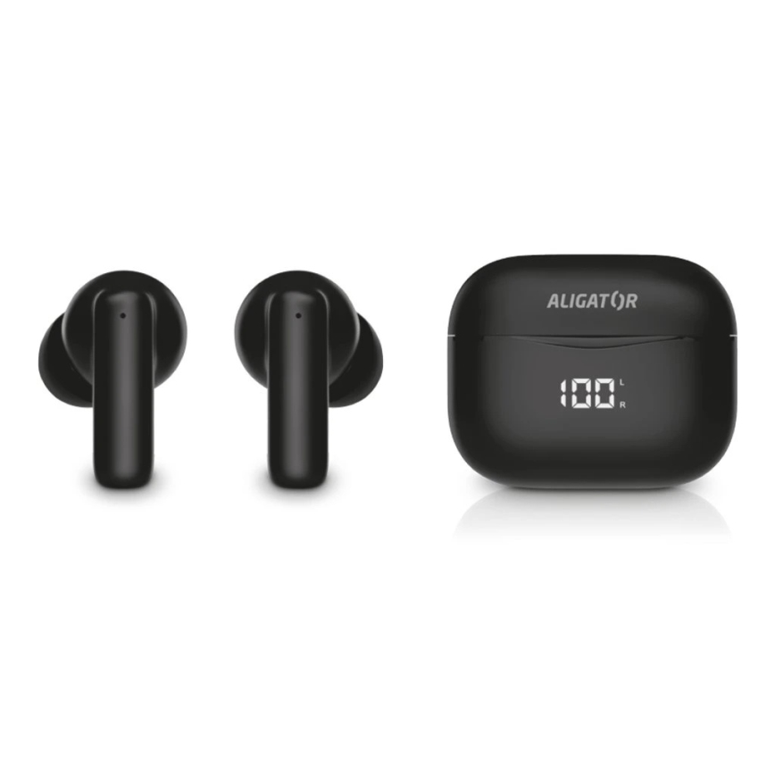 Aligator TWS06 - Bezdrôtové slúchadlá Pods PRO 3 200 mAh + 2x 30 mAh IP30 čierne