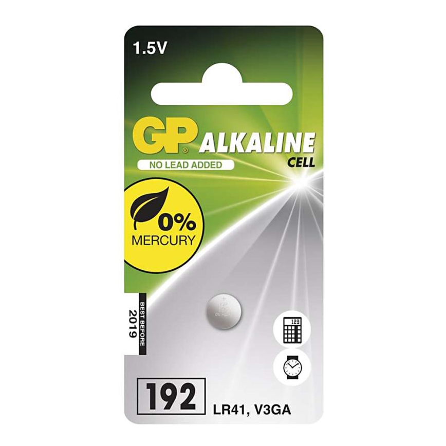 Alkalická batéria gombíková LR41 GP ALKALINE 1,5V/24 mAh