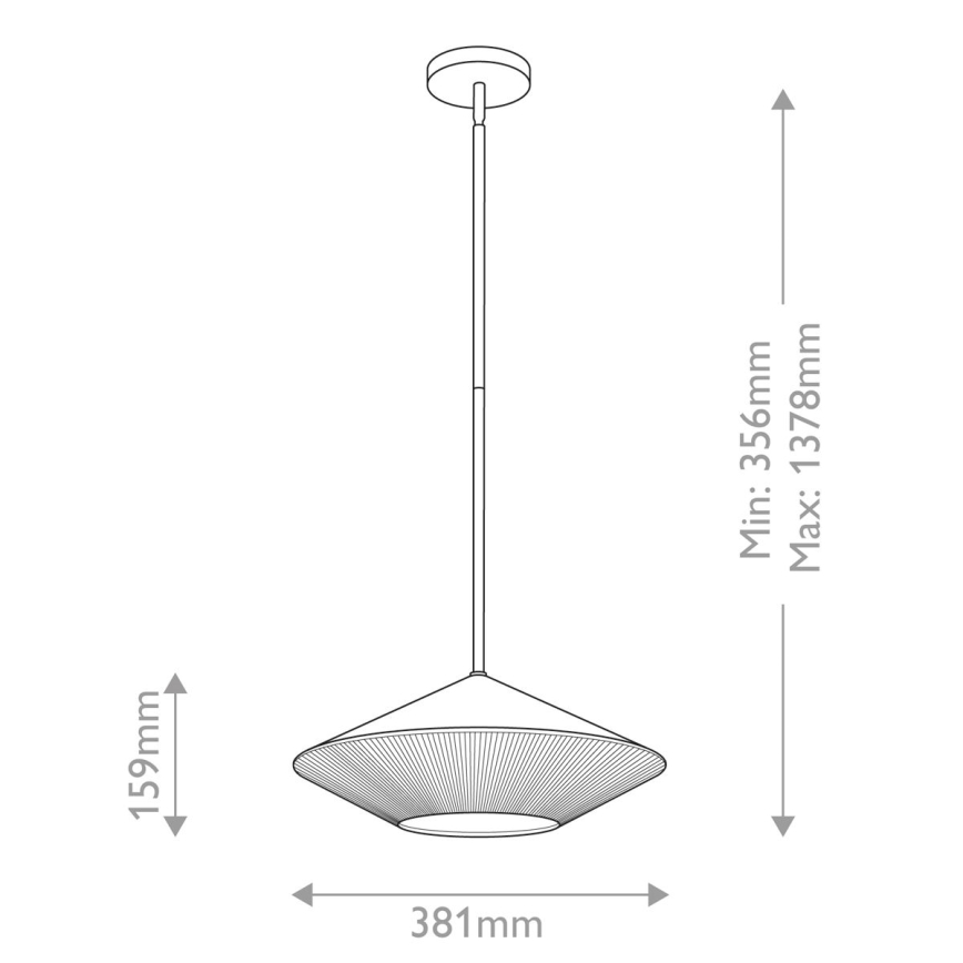 Alora Mood - Luster na tyči DAPHNE 1xE27/60W/230V pr. 38,1 cm čierna
