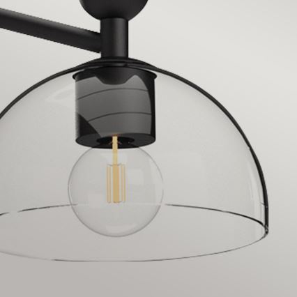 Alora Mood - Luster na tyči JUDE 3xE27/60W/230V čierna