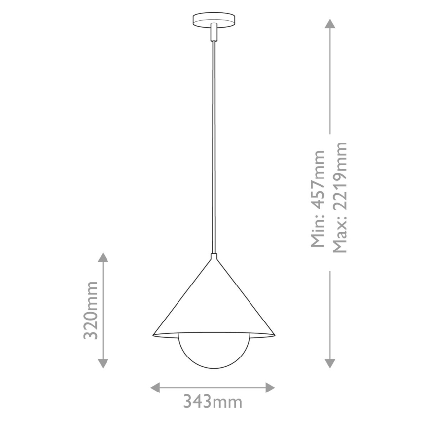 Alora Mood - Luster na lanku REMYCK 1xE27/60W/230V pr. 34,3 cm zlatý