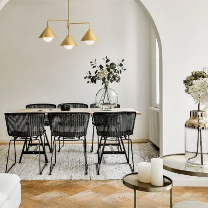 Alora Mood - Luster na tyči REMYCK 3xE27/60W/230V zlatý