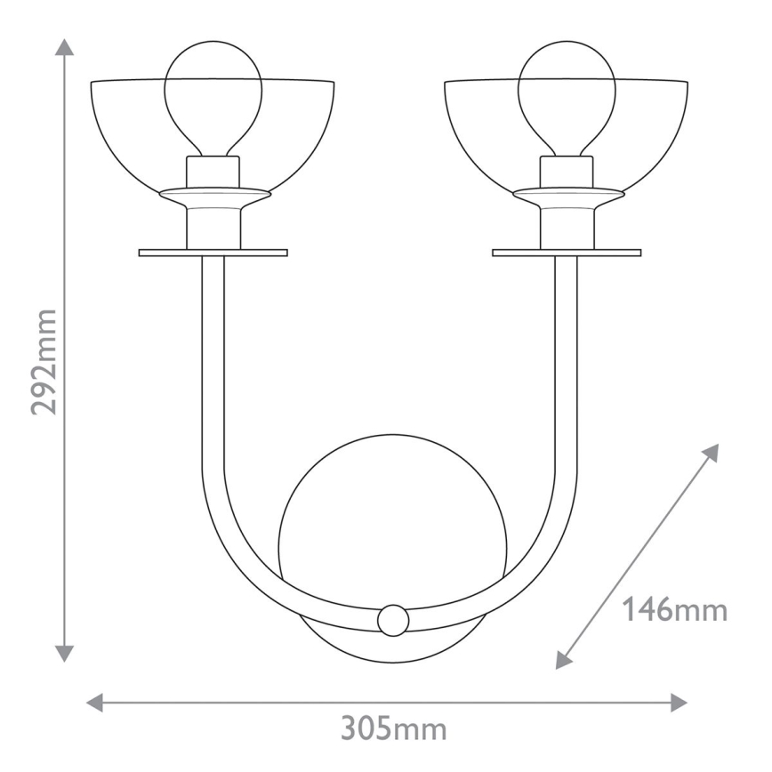 Alora Mood - Nástenné svietidlo SYLVIA 2xE14/40W/230V čierna