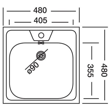 ALVEUS 1074634 - Kuchynský drez ALLUX 48x48 cm nerez/satinovaný