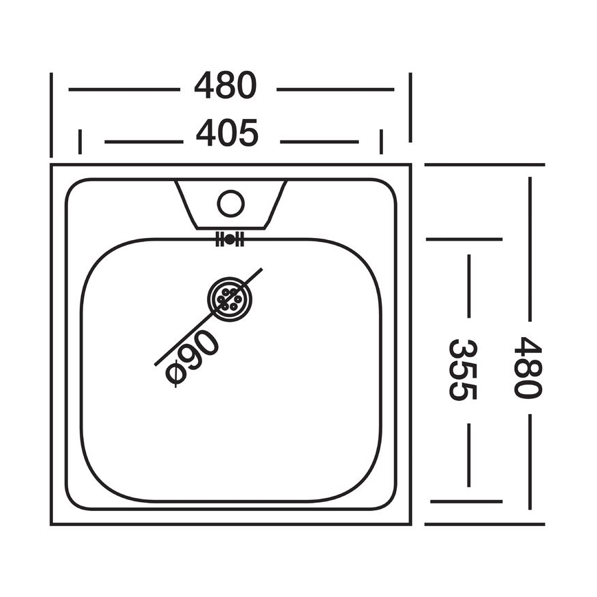 ALVEUS 1074634 - Kuchynský drez ALLUX 48x48 cm nerez/satinovaný