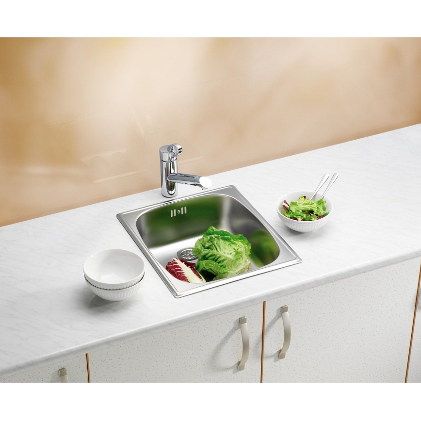 ALVEUS 1082195 - Kuchynský drez BASIC 44x38 cm matná oceľ/satin, veľký výpust