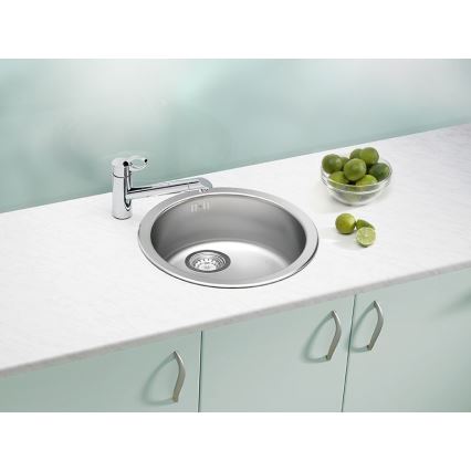 ALVEUS 1084837 - Kuchynský drez FORM pr. 45 cm matná oceľ/satin, veľký výpust