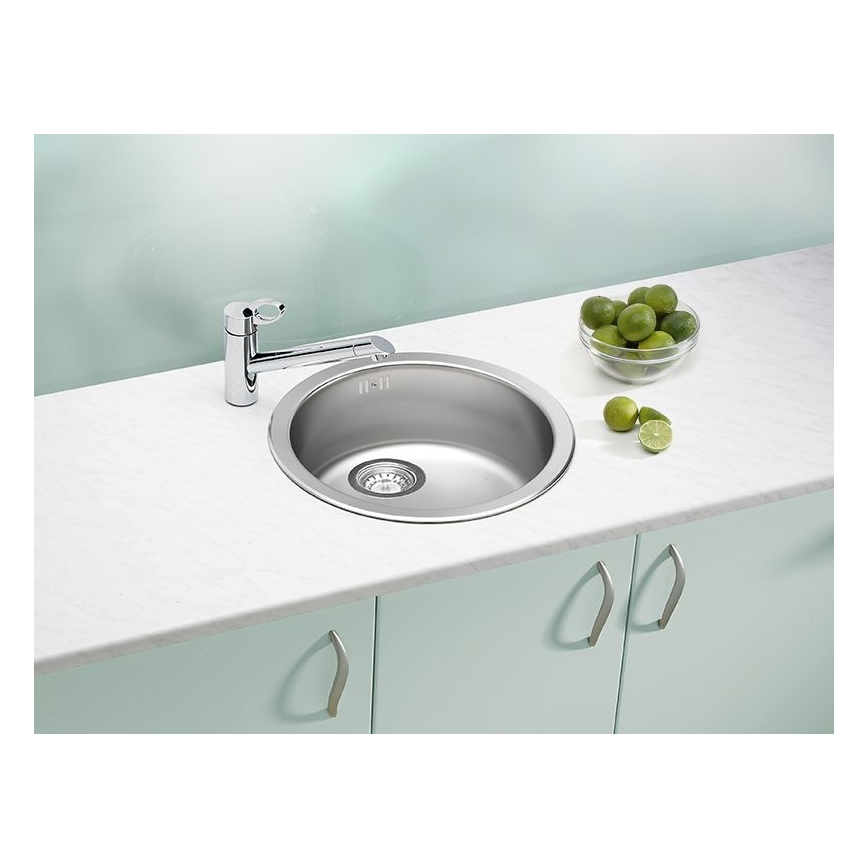 ALVEUS 1084837 - Kuchynský drez FORM pr. 45 cm matná oceľ/satin, veľký výpust