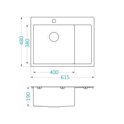 ALVEUS 1124383 - Kuchynský drez QUARTO 61,5x48 cm satén