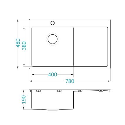 ALVEUS 1124384 - Kuchynský drez QUARTO 78x48 cm satén