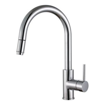 ALVEUS 1129021 - Drezová batéria s vyťahovacou sprškou DELOS 38 cm lesklý chróm