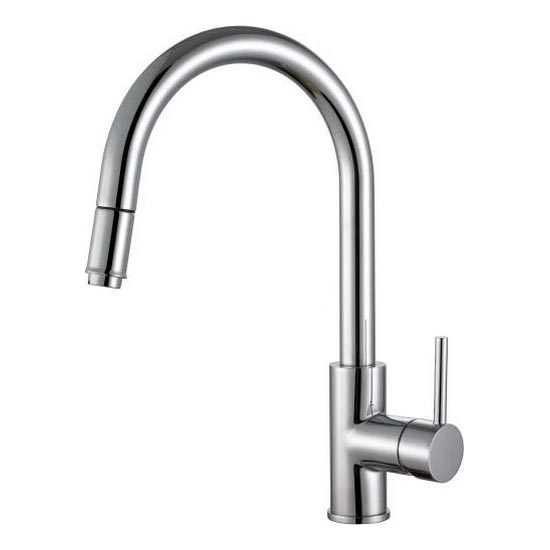ALVEUS 1129021 - Drezová batéria s vyťahovacou sprškou DELOS 38 cm lesklý chróm