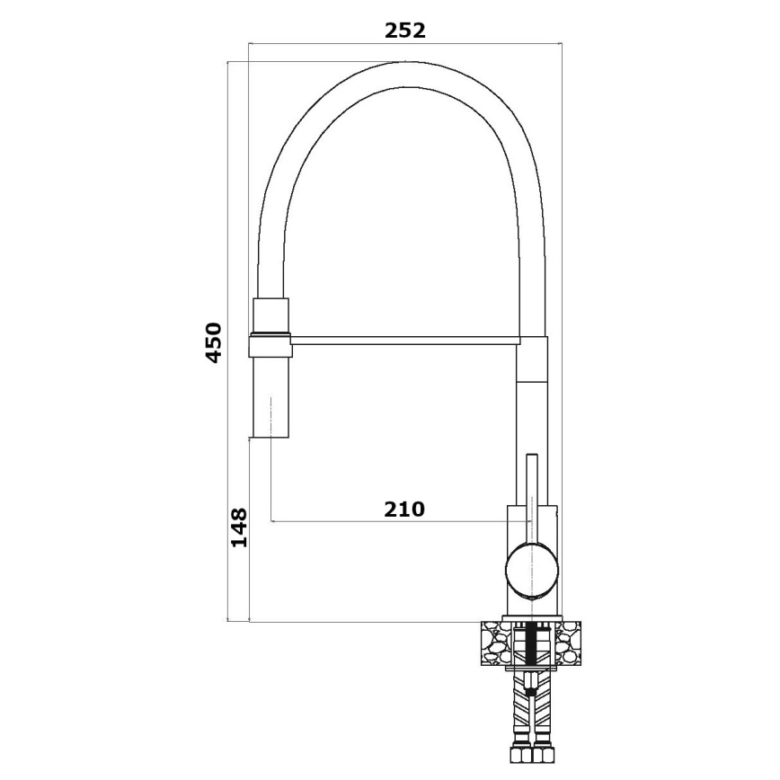 ALVEUS 1129024 - Drezová batéria s flexibilným ramienkom ELIA 45 cm lesklý chróm/čierna
