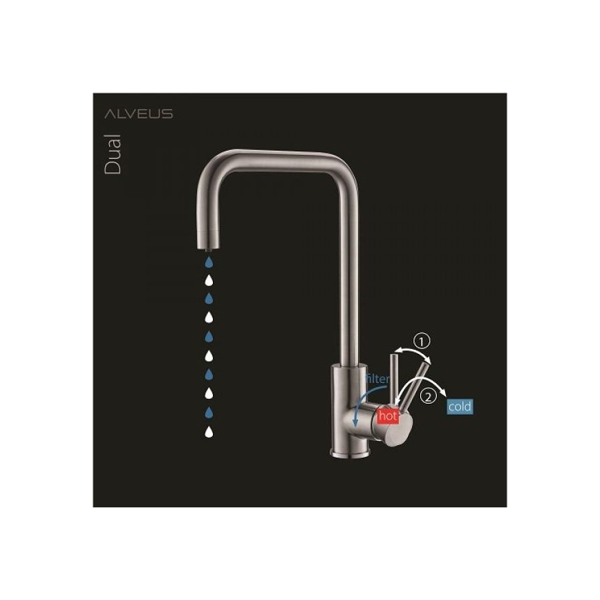 ALVEUS 1139812 - Drezová batéria DUAL 37 cm granit/čierna
