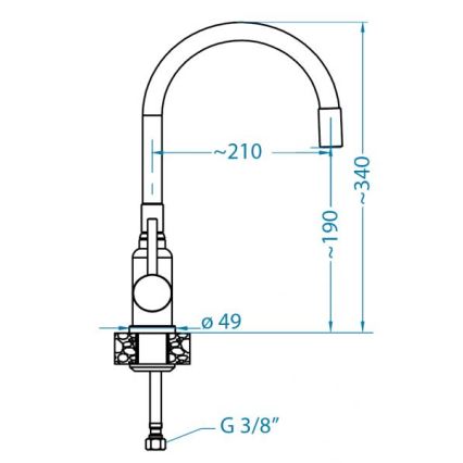 ALVEUS 1144432 - Drezová batéria s flexibilným ramienkom MINTAS 34 cm kefovaná oceľ/čierna