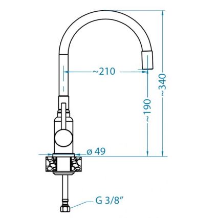 ALVEUS 1144433 - Drezová batéria s flexibilným ramienkom MINTAS 34 cm matná čierna