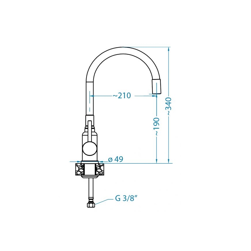 ALVEUS 1144433 - Drezová batéria s flexibilným ramienkom MINTAS 34 cm matná čierna