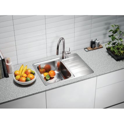 ALVEUS 1144603 - Kuchynský drez LINE 61,5x50 cm matná oceľ/satin, bez excentra