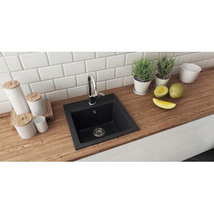 ALVEUS 1149113 - Kuchynský drez GEM 50x50 cm granit/čierna
