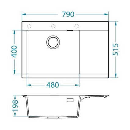 ALVEUS 1149300 - Kuchynský drez PURE 79x51,5 cm granit/šedá