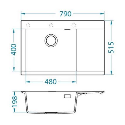 ALVEUS 1149498 - Kuchynský drez PURE 79x51,5 cm granit/biela