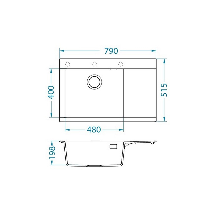 ALVEUS 1149502 - Kuchynský drez PURE 79 x 51,5 cm granit/antracit