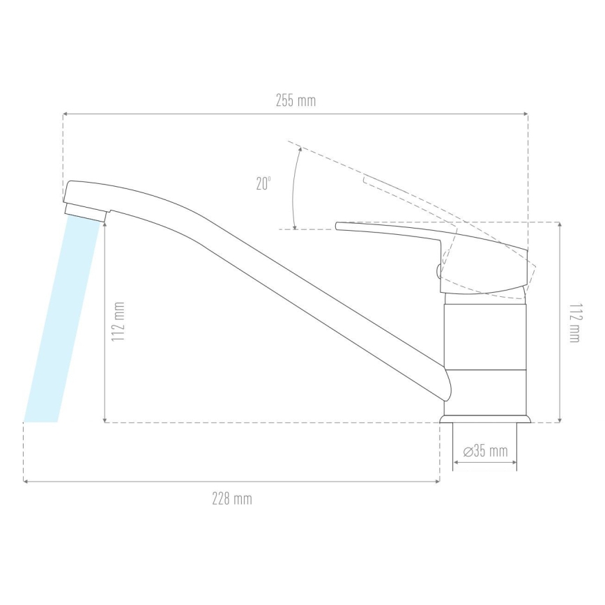 ALVEUS 1150800 - Drezová batéria CLARA 13,5 cm granit/čierna