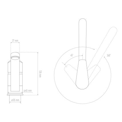 ALVEUS 1150800 - Drezová batéria CLARA 13,5 cm granit/čierna
