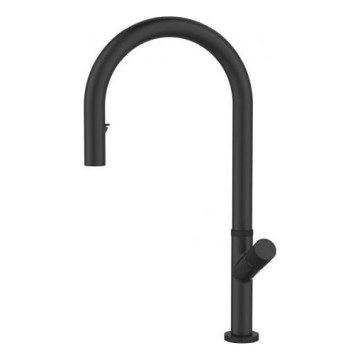 ALVEUS 1150908 - Drezová batéria s vyťahovacou sprškou SWAN 44,9 cm čierna