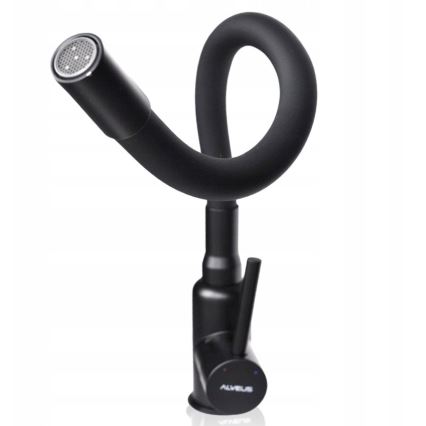 ALVEUS SETA23228 - Kuchynský drez ATROX 59x50 cm + drezová batéria s flexibilným ramenom MINTAS 34 cm granit/matná čierna