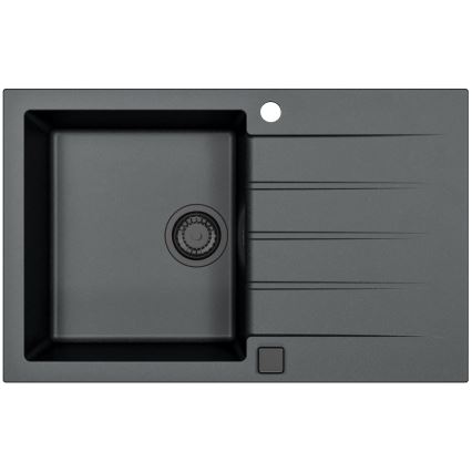 ALVEUS SETA23231 - Drez CADIT 79x50 cm + batéria s flexibilným ramenom MINTAS 34 cm granit/matná čierna