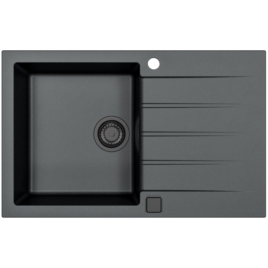 ALVEUS SETA23231 - Drez CADIT 79x50 cm + batéria s flexibilným ramenom MINTAS 34 cm granit/matná čierna