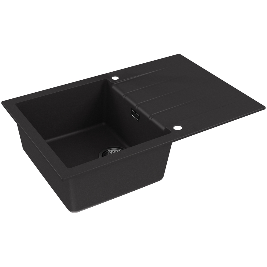 ALVEUS SETA23231 - Drez CADIT 79x50 cm + batéria s flexibilným ramenom MINTAS 34 cm granit/matná čierna