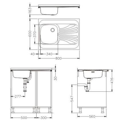 ALVEUS SETA24019 - Kuchynský drez CLASSIC 80x60 cm + drezová batéria s flexibilným ramienkom MINTAS 34 cm kartáčovaná oceľ/čierna