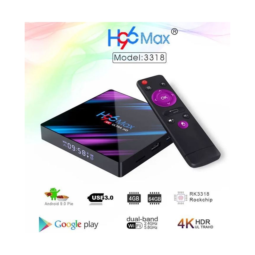 Android TV box SMART 4GB RAM 4K Wi-Fi + diaľkové ovládanie