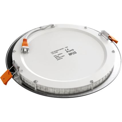 APLED - LED Kúpeľňové podhľadové svietidlo RONDO LED/18W/230V IP40 pr. 22,5 cm matný chróm