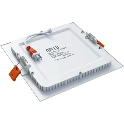 APLED - LED Kúpeľňové podhľadové svietidlo SQUARE LED/12W/230V IP40 17x17 cm biela