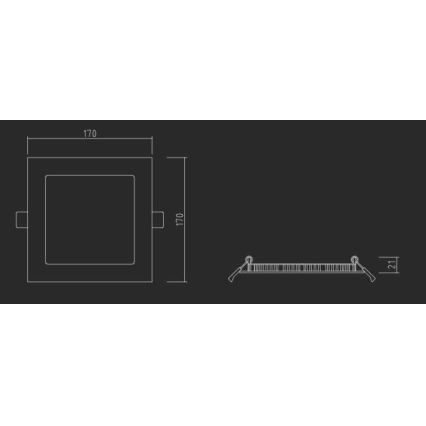 APLED - LED Kúpeľňové podhľadové svietidlo SQUARE LED/12W/230V IP40 17x17 cm biela