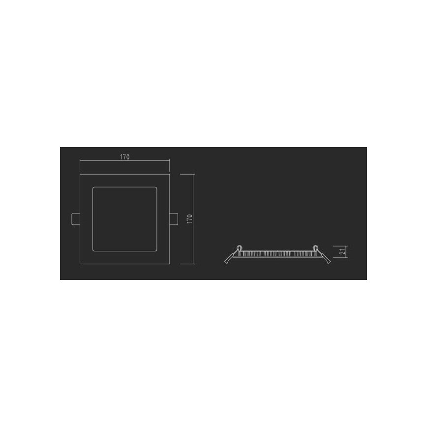 APLED - LED Kúpeľňové podhľadové svietidlo SQUARE LED/12W/230V IP40 17x17 cm biela