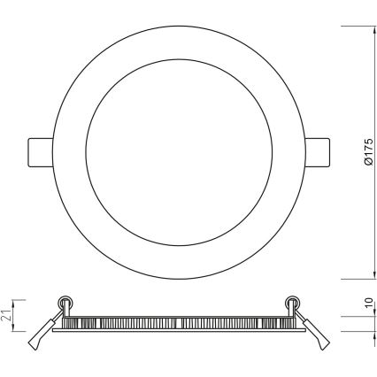 APLED - LED Kúpeľňové podhľadové svietidlo RONDO LED/12W/230V IP54 175 mm