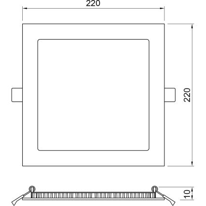 APLED - LED Kúpeľňové podhľadové svietidlo SQUARE LED/18W/230V IP41 220x220 mm