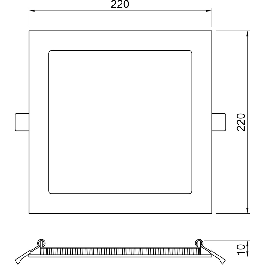 APLED - LED Kúpeľňové podhľadové svietidlo SQUARE LED/18W/230V IP41 220x220 mm