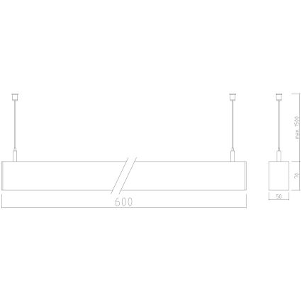 APLED - LED Luster na lanku LOOK LED/23W/230V 4000K 60 cm strieborná