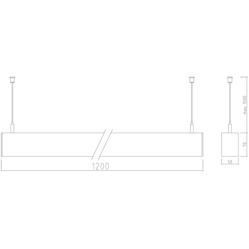 APLED - LED Luster na lanku LOOK LED/46W/230V 4000K 120 cm strieborná