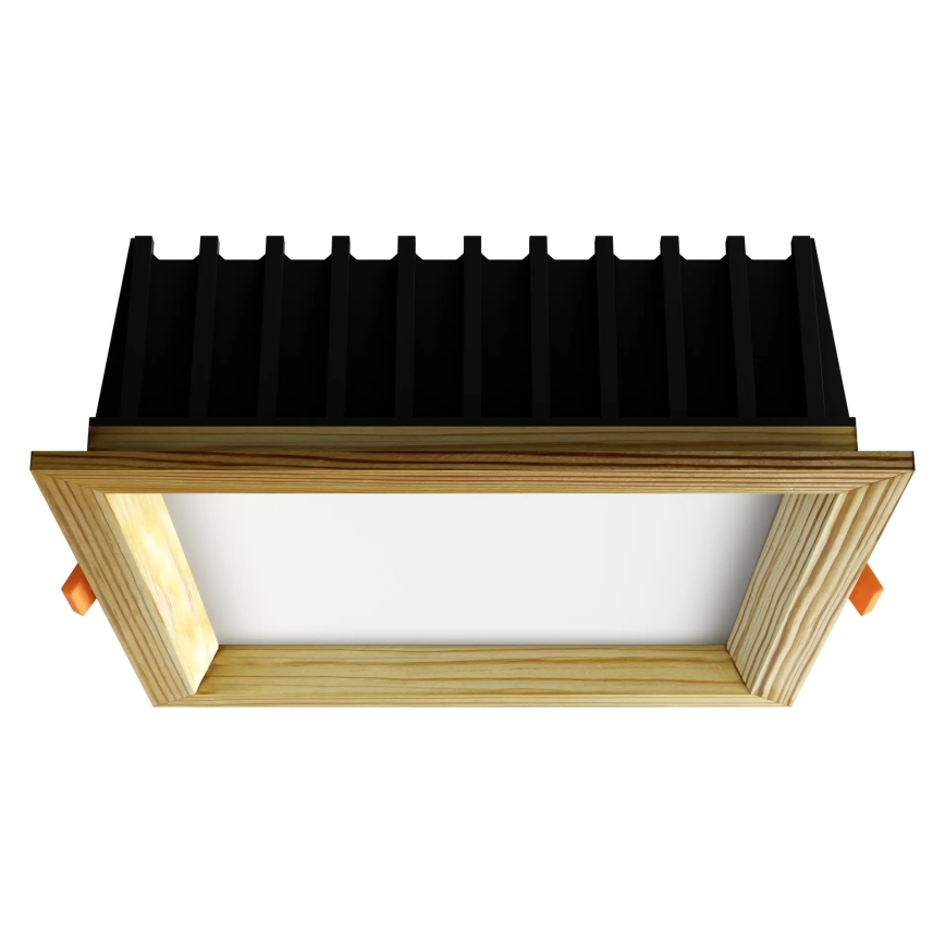 APLED - LED Podhľadové svietidlo SQUARE WOODLINE LED/12W/230V 3000K 17x17 cm borovica masív