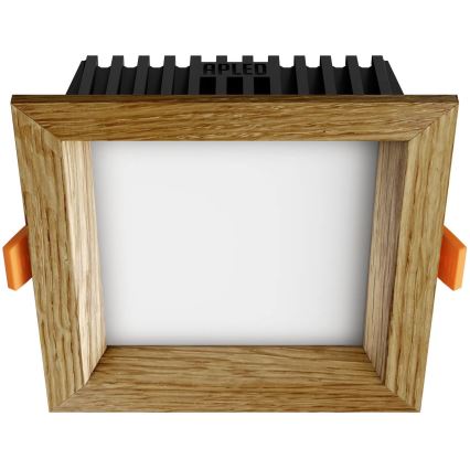 APLED - LED Podhľadové svietidlo SQUARE WOODLINE LED/6W/230V 3000K 12x12 cm dub masív