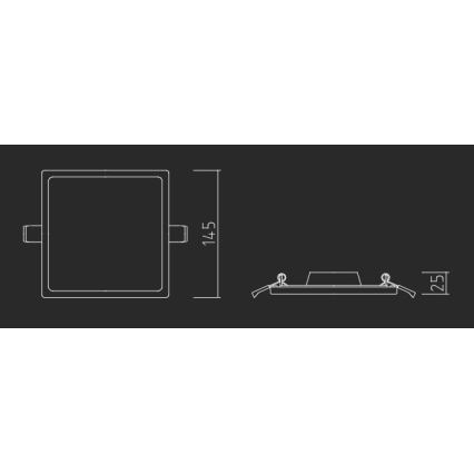 APLED - LED Podhľadové svietidlo SQUARE SLIM LED/16W/230V 14,5x14,5 cm biela