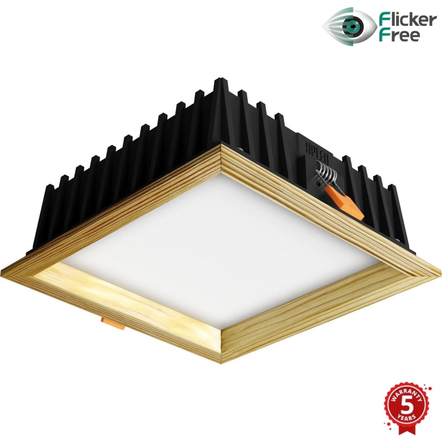 APLED - LED Podhľadové svietidlo SQUARE WOODLINE LED/12W/230V 3000K 17x17 cm borovica masív