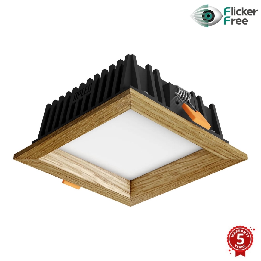 APLED - LED Podhľadové svietidlo SQUARE WOODLINE LED/6W/230V 3000K 12x12 cm dub masív